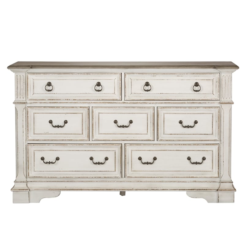 Abbey Park White 7 Drawer Dresser