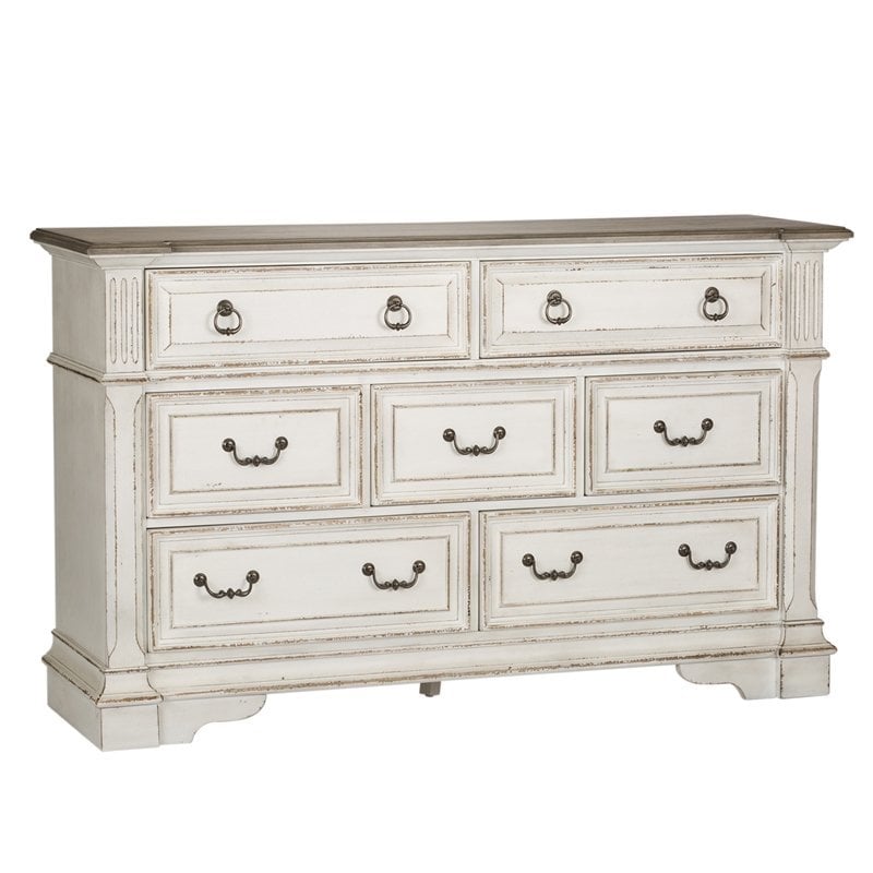 Abbey Park White 7 Drawer Dresser