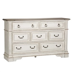 abbey park white 7 drawer dresser