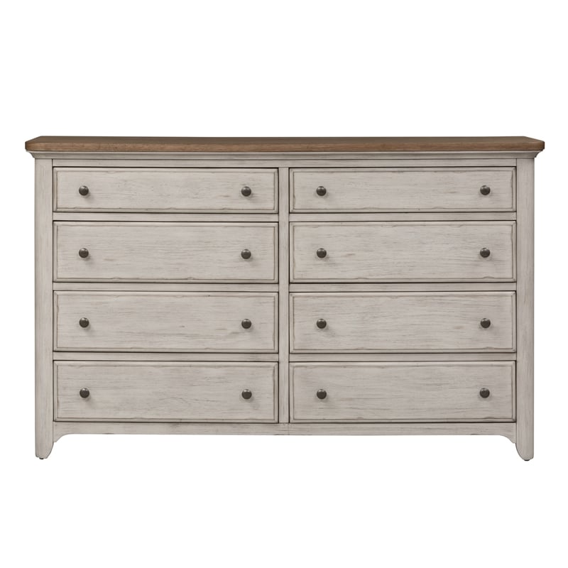 farmhouse reimagined white 8 drawer dresser