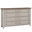 Farmhouse Reimagined White 8 Drawer Dresser