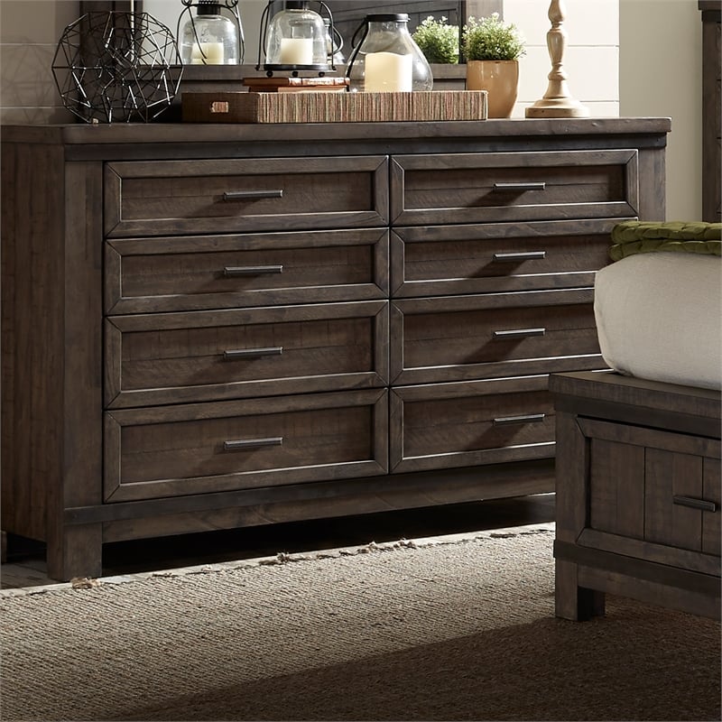 Thornwood Hills Dark Gray 8 Drawer Dresser