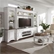 Magnolia Manor White Entertainment Center with Piers