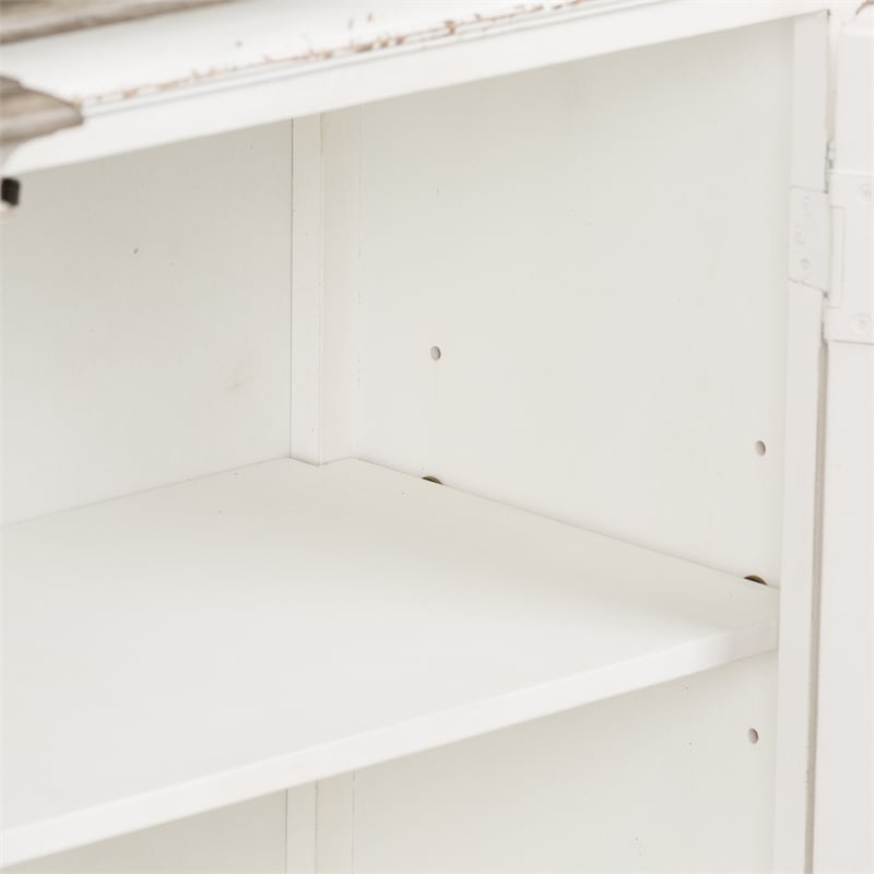 Magnolia Manor White Entertainment Center with Piers