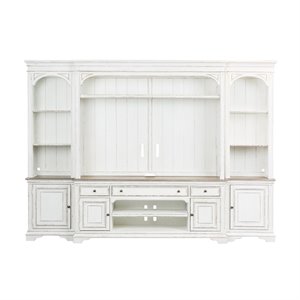 magnolia manor white entertainment center with piers