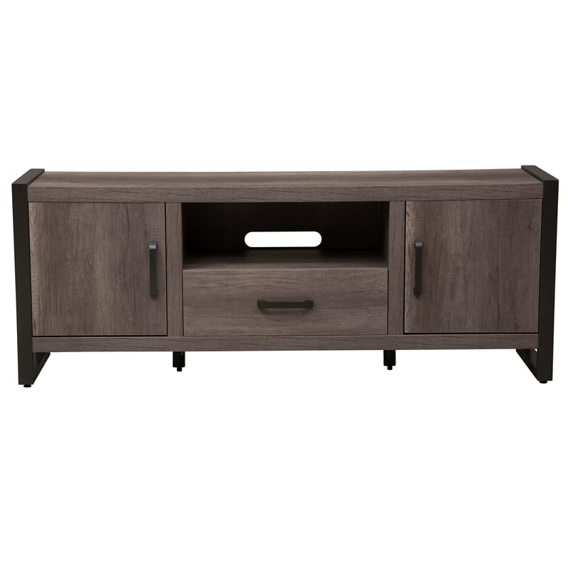 Tanners Creek Melamine Entertainment Center w Piers - Gray
