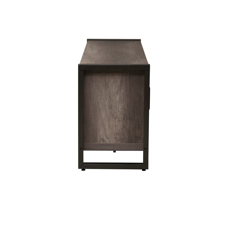 Tanners Creek Melamine Entertainment Center w Piers - Gray