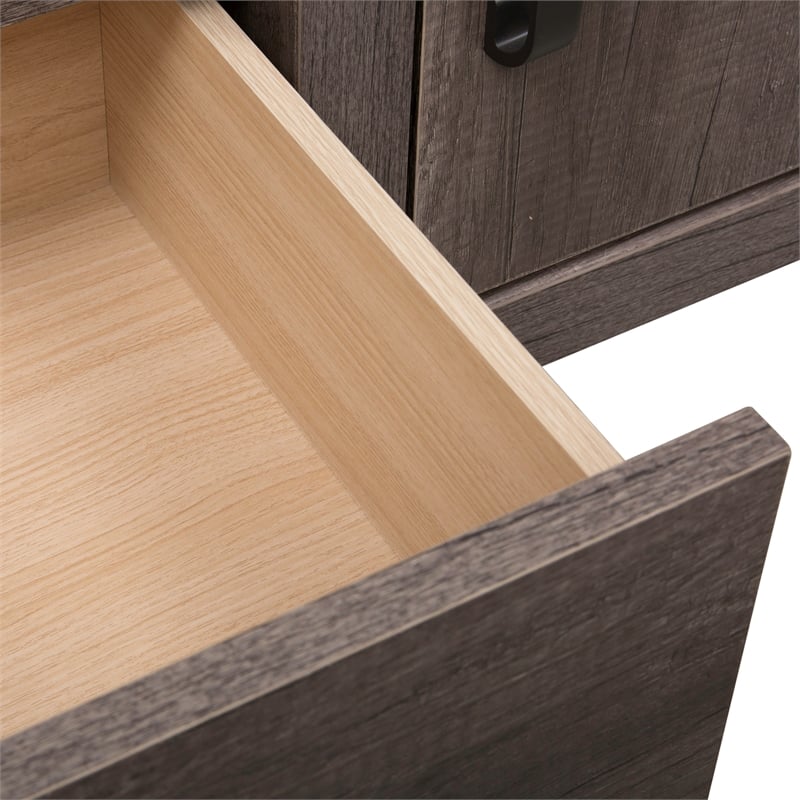 Tanners Creek Melamine Entertainment Center w Piers - Gray