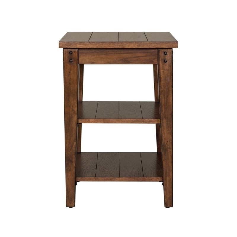 2 Piece Coffee Table and Tier Side Table Set in Oak