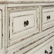 2 Piece Vinage Distressed Armoire and Dresser Mirror Set in White