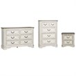3 Piece Rustic Farmhouse Set with Dresser with Chest and Nightstand