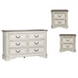 3 Piece Rustic Farmhouse Set with Dresser and Set of 2 Nightstand