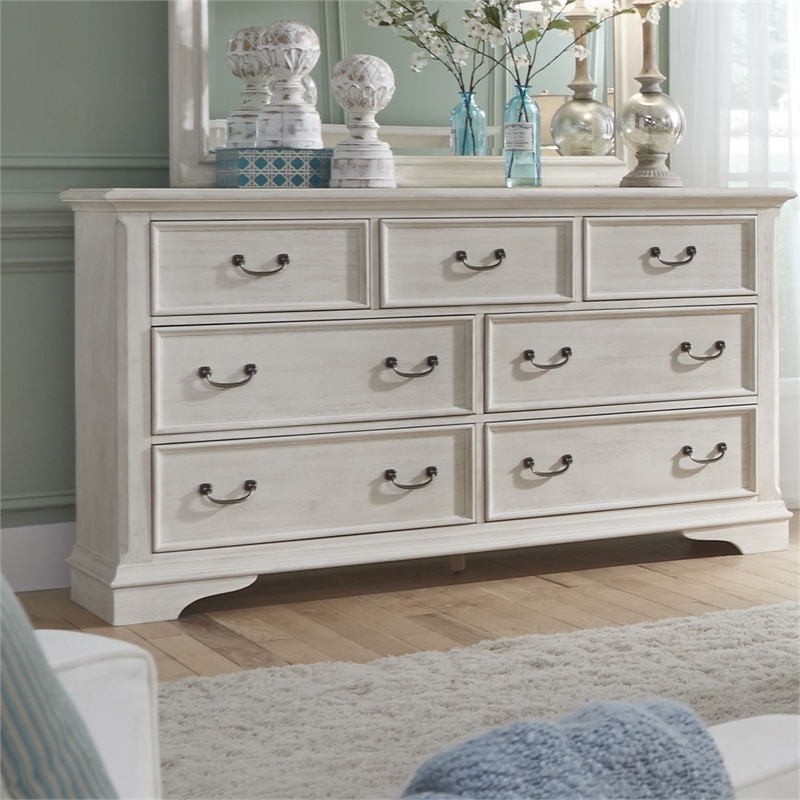 2 Piece Country Farmhouse 7 Drawer Dresser And Armoire Chest Set