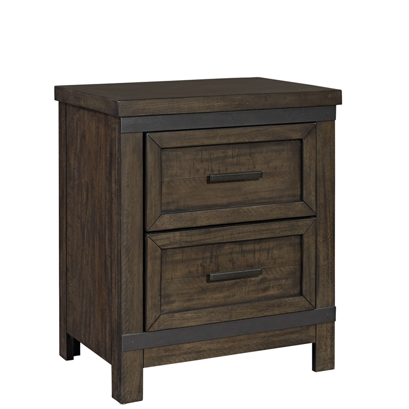Thornwood Hills Dark Gray 2 Drawer Night Stand