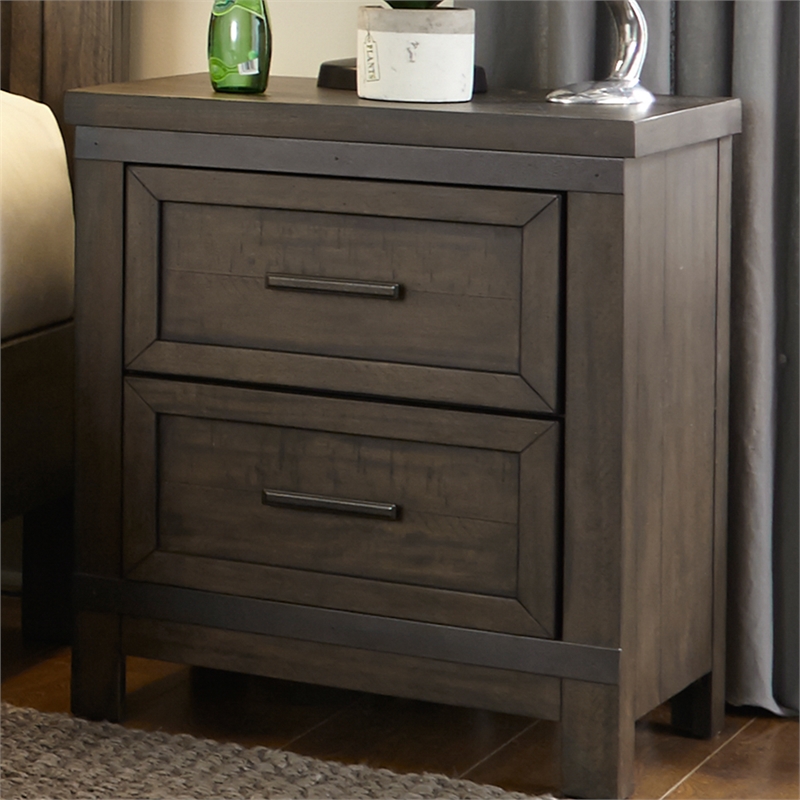 Thornwood Hills Dark Gray 2 Drawer Night Stand