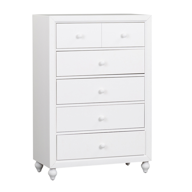 Cottage View White 5 Drawer Chest