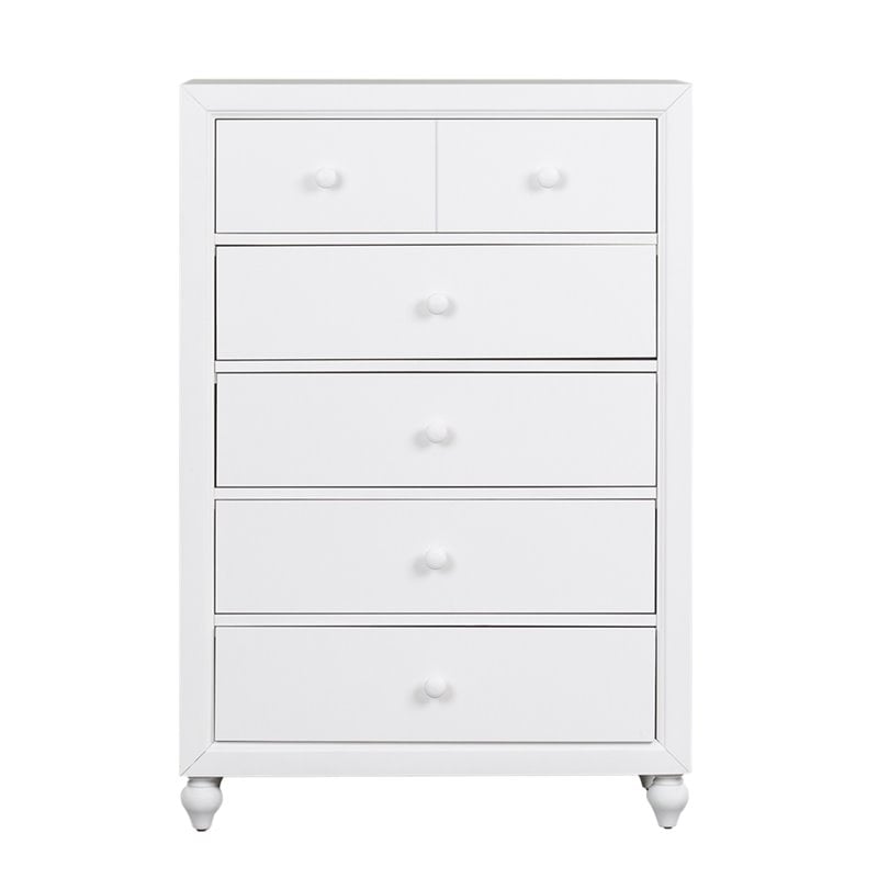 Cottage View White 5 Drawer Chest