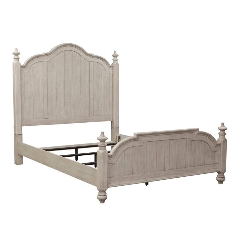Farmhouse Reimagined White King Poster Bed