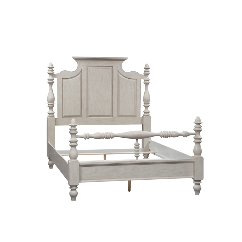 High Country White Queen Poster Bed