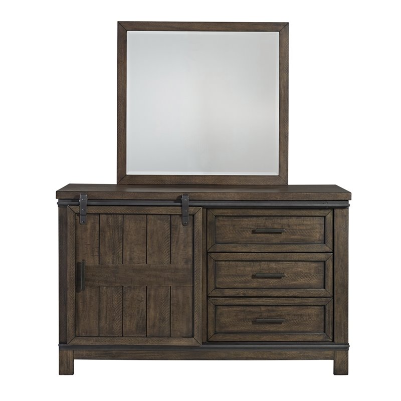 Thornwood Hills Dark Gray Dresser & Mirror
