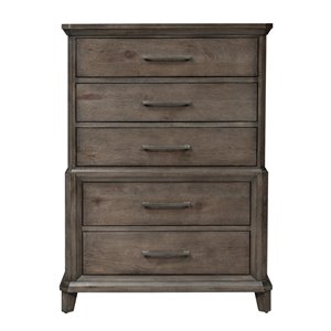 artisan prairie dark brown 5 drawer chest