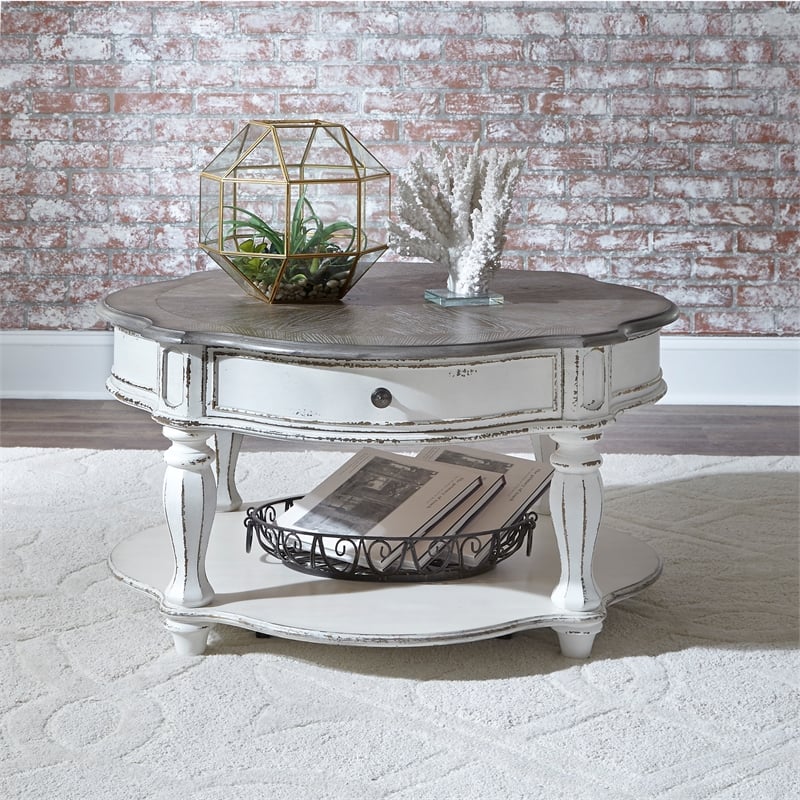 Magnolia Manor White 3 Piece Set (1-Cocktail 2-End Tables)