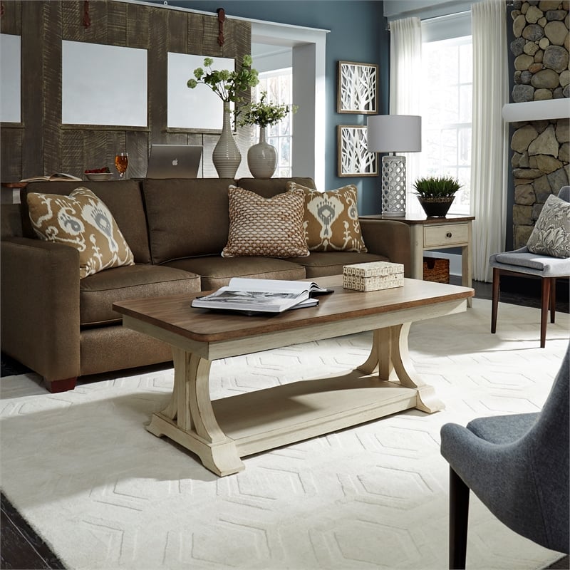 Farmhouse Reimagined White 3 Piece Set (1-Cocktail 2-End Tables)
