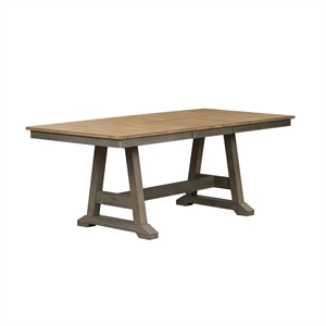 Lindsey Farm Light Gray 7 Piece Trestle Table Set