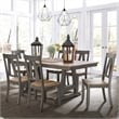 Lindsey Farm Light Gray 7 Piece Trestle Table Set