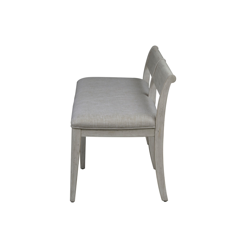 Farmhouse Reimagined White Uph Wood Bench (RTA) in Gray