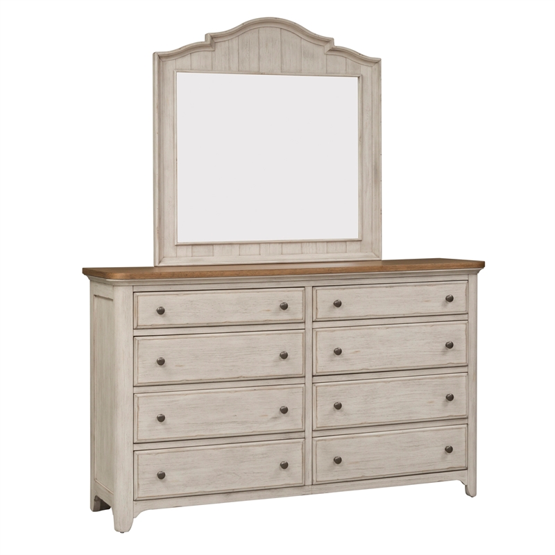 Farmhouse Reimagined White Dresser & Mirror