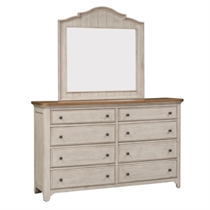 farmhouse reimagined white dresser & mirror