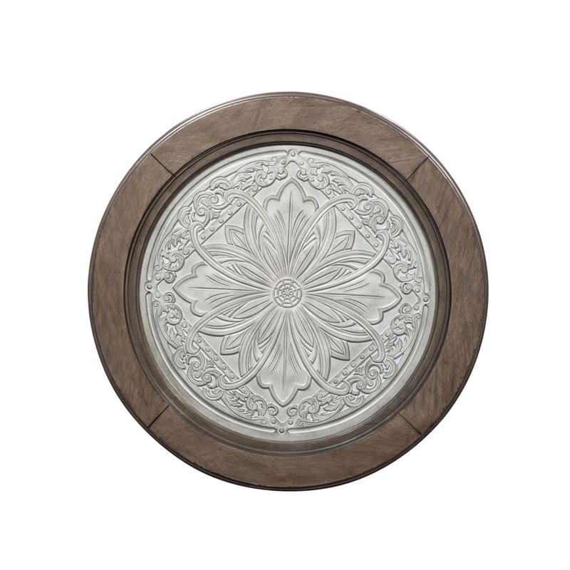 Heartland Off White Wood Round Ceiling Tile Cocktail Table
