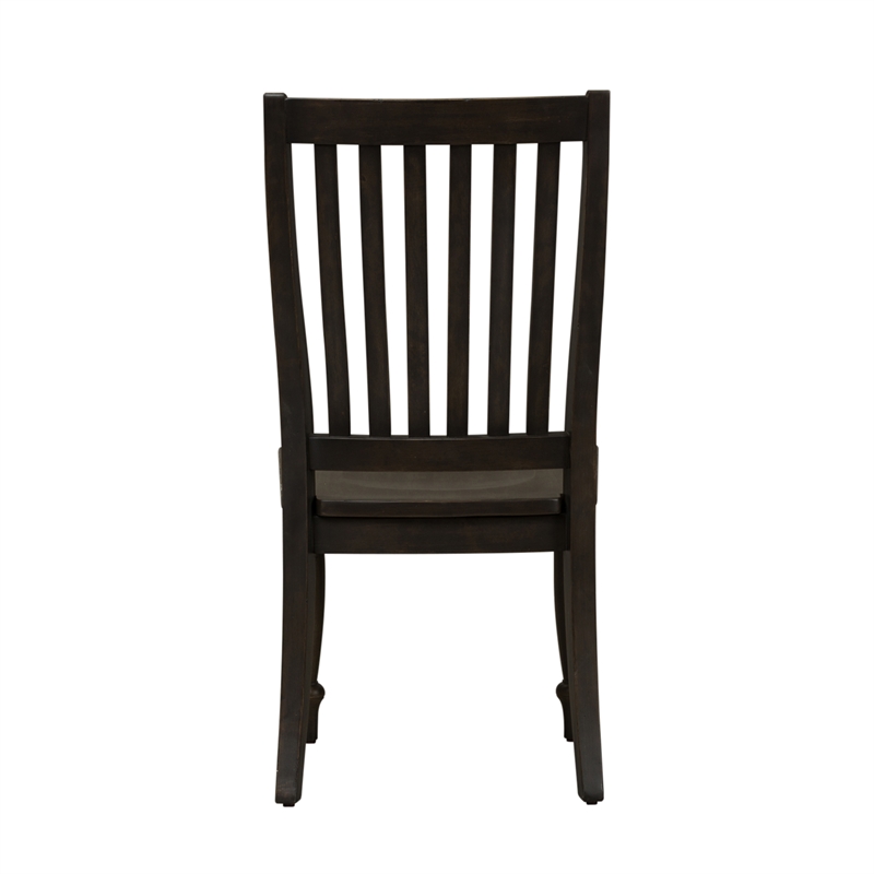Harvest Home Black Slat Back Side Chair (RTA)-Set of 2