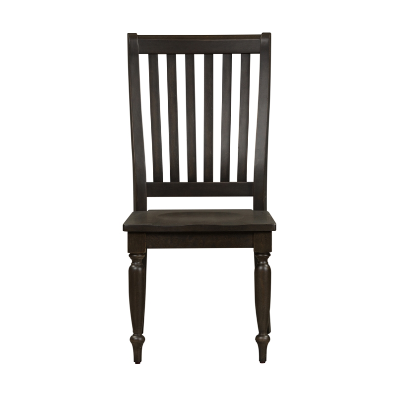 Harvest Home Black Slat Back Side Chair (RTA)-Set of 2