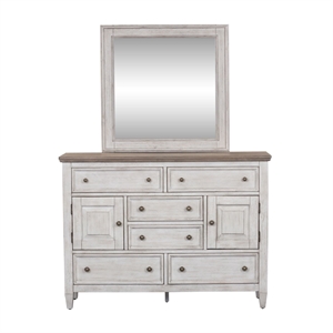 heartland white dresser & mirror