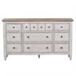 Heartland White 9 Drawer Dresser