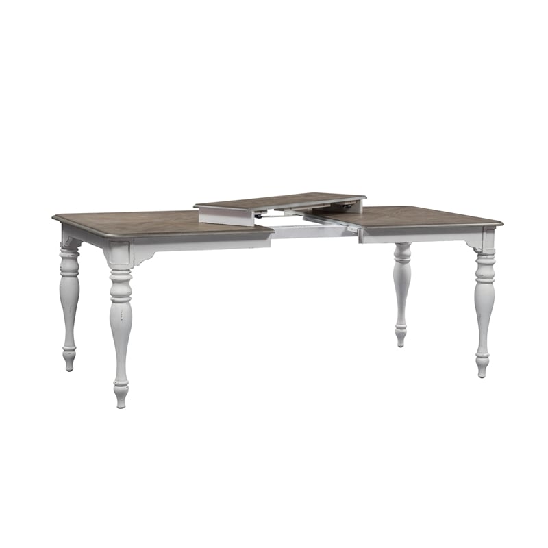 Liberty Furniture Magnolia Manor Leg Table - Antique White/Brown