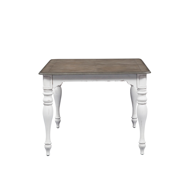 Liberty Furniture Magnolia Manor Leg Table - Antique White/Brown