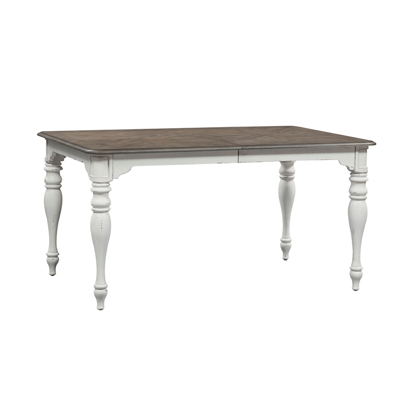 Liberty Furniture Magnolia Manor Leg Table - Antique White/Brown