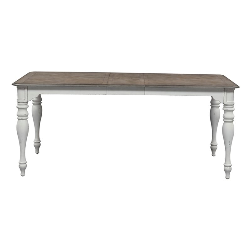 Liberty Furniture Magnolia Manor Leg Table - Antique White/Brown