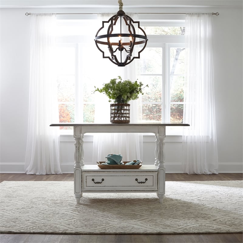 Liberty Furniture Magnolia Manor Antique White Gathering Table