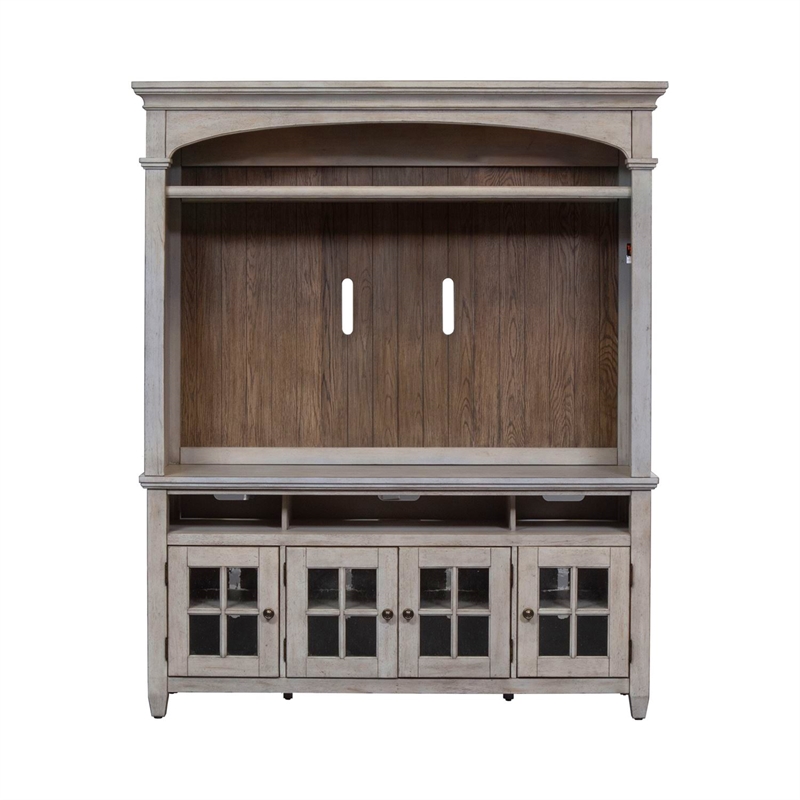 Heartland White Entertainment Center with Piers