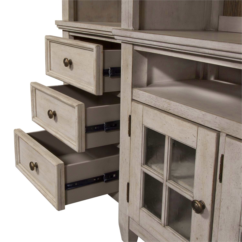 Heartland White Entertainment Center with Piers