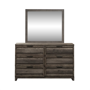 tanners creek medium gray dresser & mirror