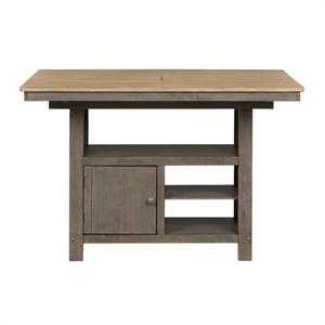 Lindsey Farm Solid Rubber Wood Kitchen Island in Gray & Sandstone