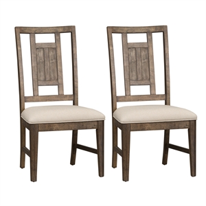 artisan prairie dark brown lattice back side chair (rta)-set of 2