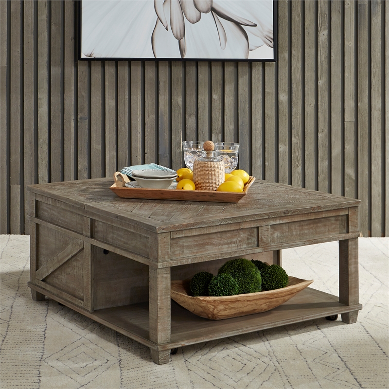 Liberty Furniture Parkland Falls Square Lift Top Cocktail Table - Brown