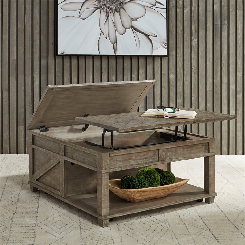 Liberty Furniture Parkland Falls Square Lift Top Cocktail Table - Brown