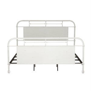liberty furniture vintage series queen metal bed - antique white